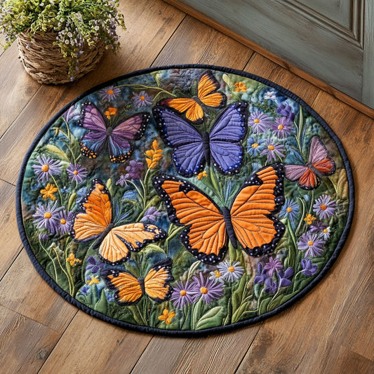 Butterfly Foliage WU2103004CL Quilted Round Mat