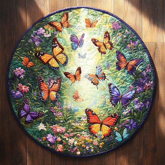 Butterfly Foliage WU2103005CL Quilted Round Mat