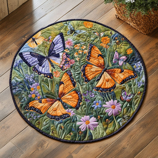 Butterfly Foliage WU2103006CL Quilted Round Mat