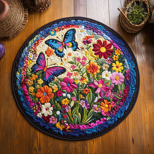Butterfly Medallion WY0808080CL Quilted Round Mat