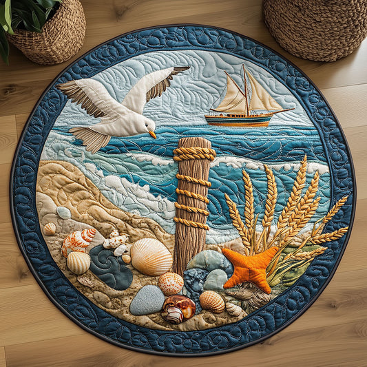 Coastal Rest WY2203040CL Quilted Round Mat