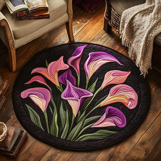 Mystic Calla Lilies WN2503096CL Quilted Round Mat