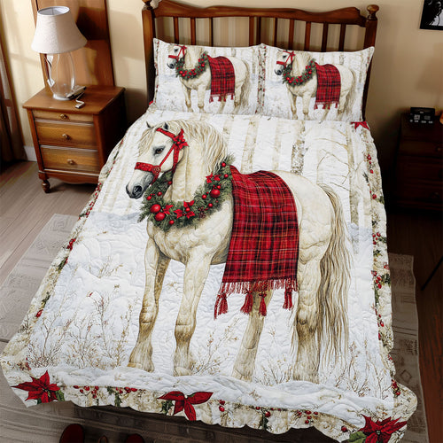 White Horse Christmas WX1612081CL Duvet Cover Set