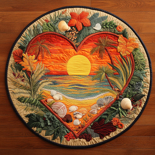 Golden Sunset WN0307027CL Quilted Round Mat