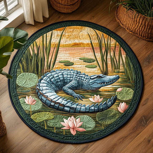 Lotus Alligator WY1908019CL Quilted Round Mat