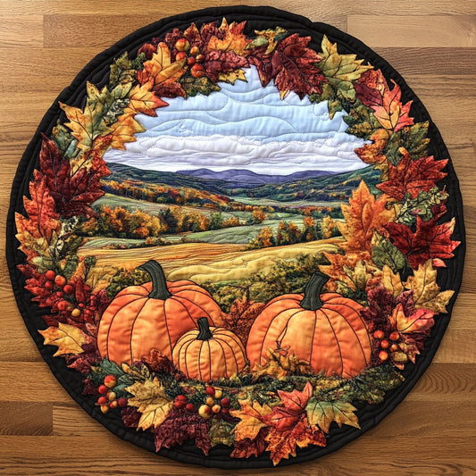 Autumn Pumpkin CW2904027CL Quilted Round Mat