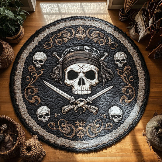 Death Cross WY0805013CL Quilted Round Mat