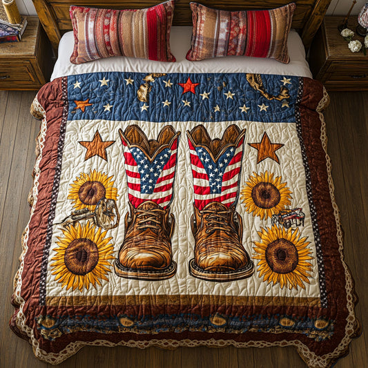 Cowboy Boots And Sunflower WY2201009CL Duvet Cover Set