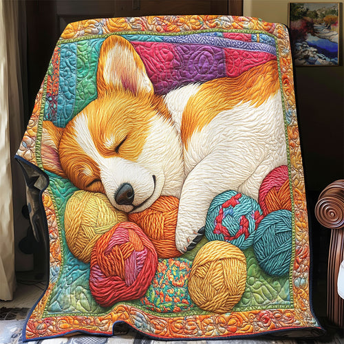 Sleeping Corgi In Yarn WY0901052CL Quilt