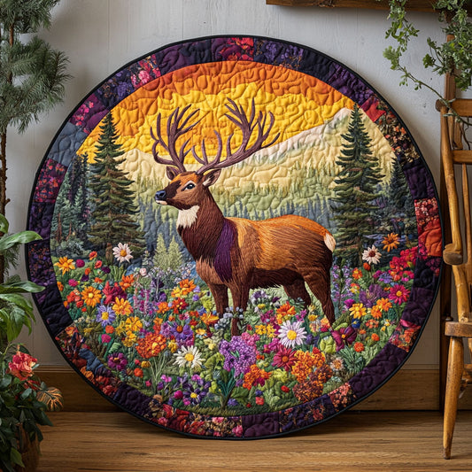 Woodland Majestic Deer WJ1904060CL Quilted Round Mat