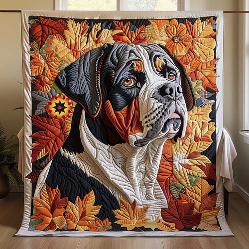 Sad Bull Dog Autumn WP2510024CL Quilt