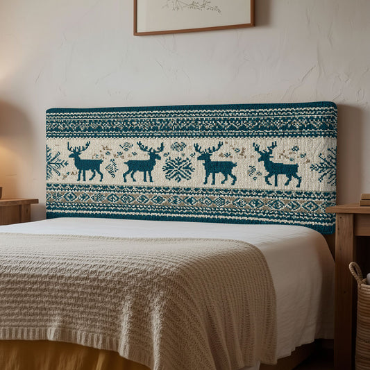 Nordic Reindeer CP1912016CL Quilted Headboard Slipcover