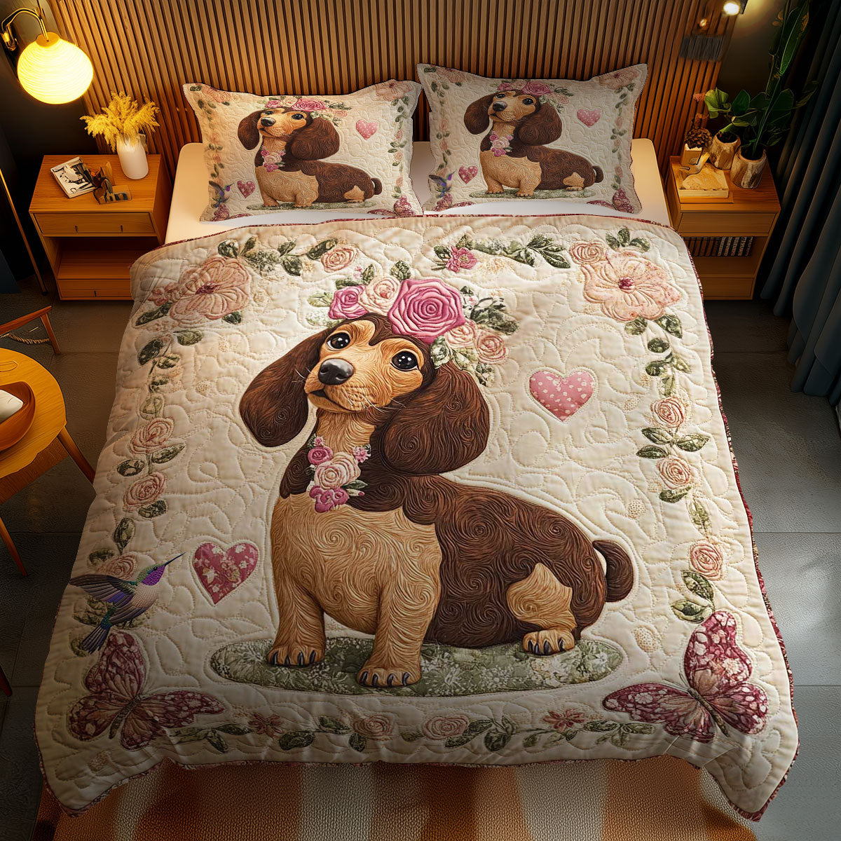 Romantic Dachshund WN2412046CL Duvet Cover Set