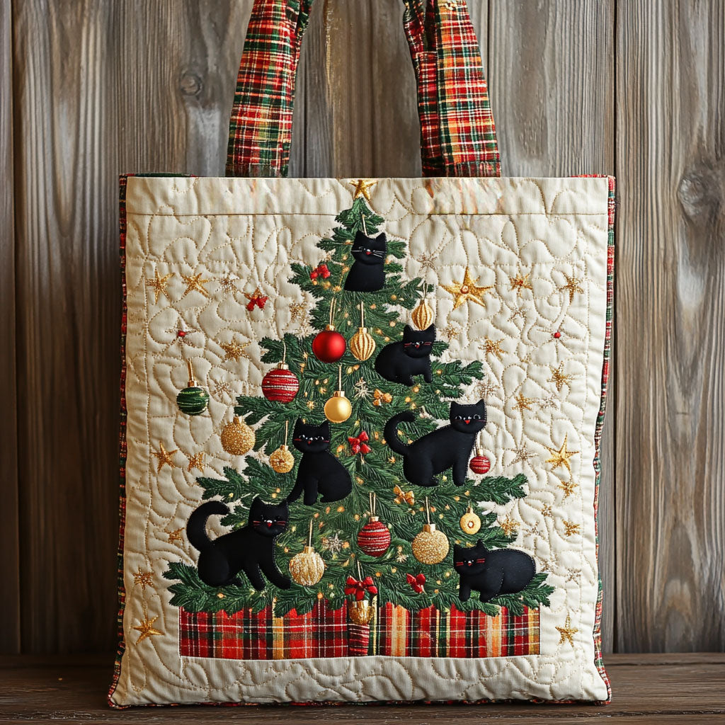 Black Cat Wonderland WN0711013CL Quilted Tote Bag