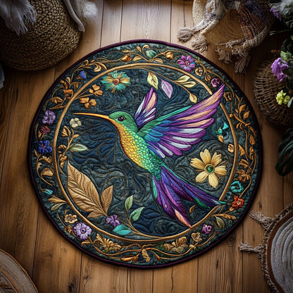 Whimsical Hummingbird Garden WY2805048CL Quilted Round Mat