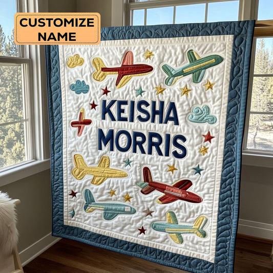 Sky Racer CP2207026CL Personalized Baby Quilt