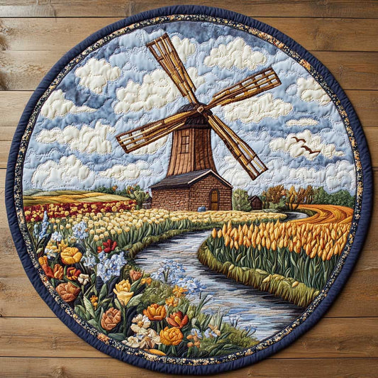 Dutch Windmill CQ1205032CL Quilted Round Mat