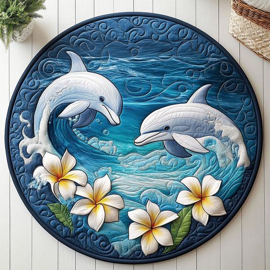 Couple Dolphin WX2005009CL Quilted Round Mat