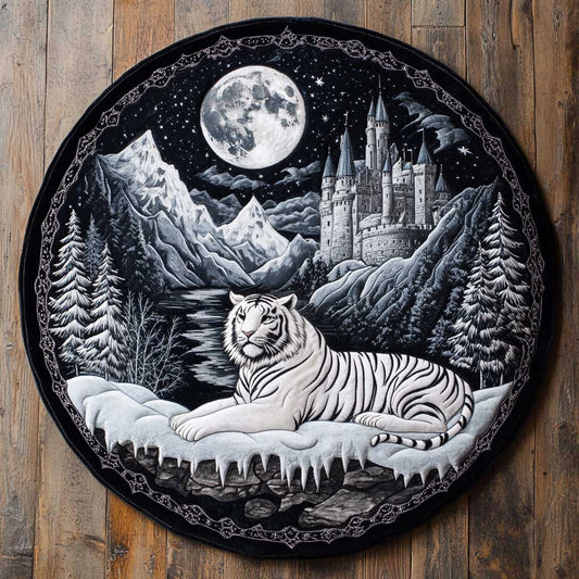 White Tiger Night WN2504052CL Quilted Round Mat