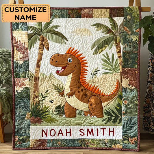 Sweet Jurassic Dreams WY1807018CL Personalized Baby Quilt