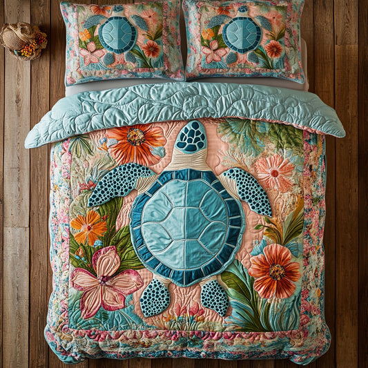 Coastal Serenity Turtle WY1108067CL Duvet Cover Set