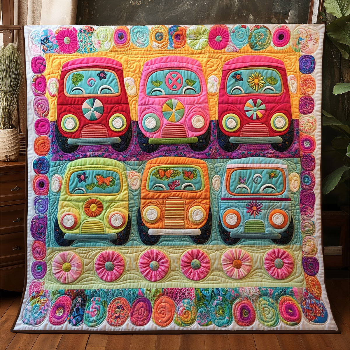 Retro Hippie Van WJ1004016CL Quilt