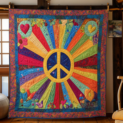 Colorful Peace Sign WY2102013CL Quilt