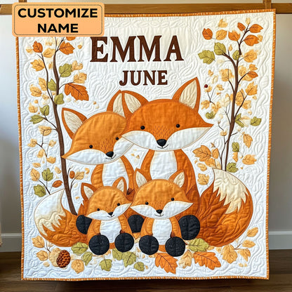 Cozy Fox Nest WY0108012CL Personalized Baby Quilt
