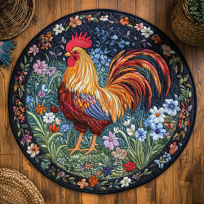 Rooster By Night WY2204029CL Quilted Round Mat