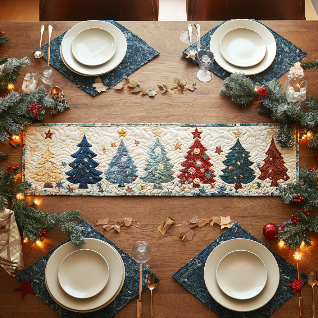 Christmas Tree Hugs WN0707019CL Quilted Table Runner