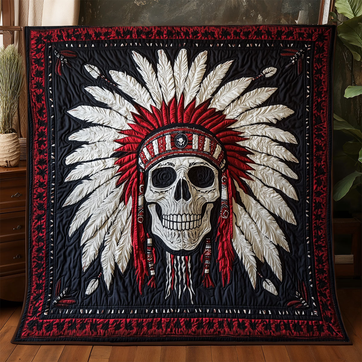 Skull Native American WX0406048CL Quilt