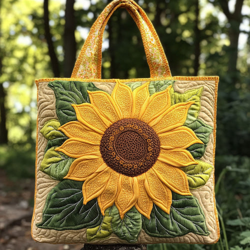 Golden Sunflower WN2209038CL Quilted Tote Bag