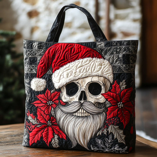 Skull Holiday Joy CW0810047CL Quilted Tote Bag