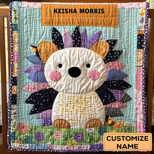 Huggy Hedgehog WY2607023CL Personalized Baby Quilt