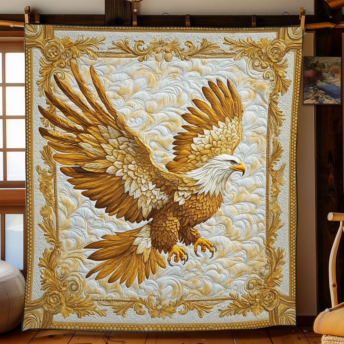 Fierce White Eagle WJ2712013CL Quilt