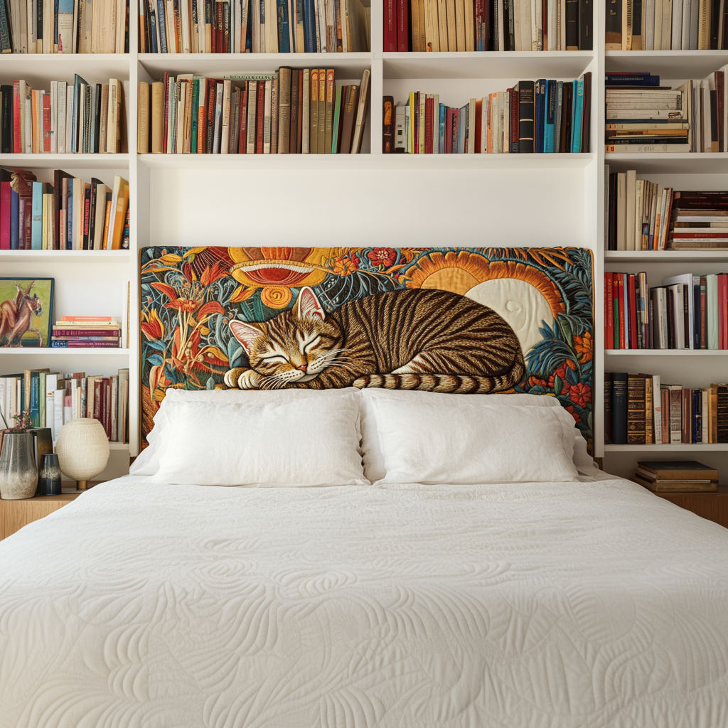 Cat Bookshelves XR1612019CL Quilted Headboard Slipcover