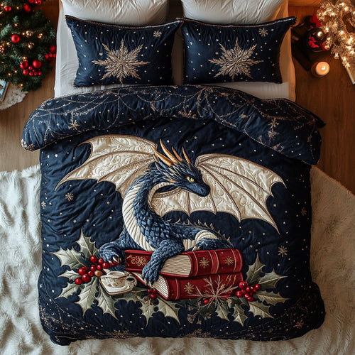 Holiday Dragon Book CW1011056CL Duvet Cover Set