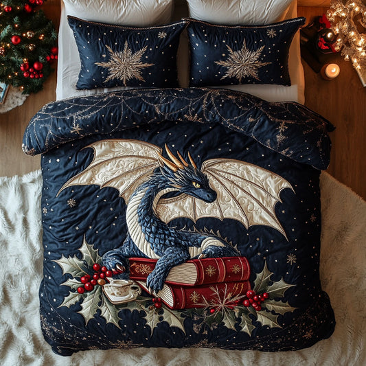 Holiday Dragon Book CW1011056CL Duvet Cover Set