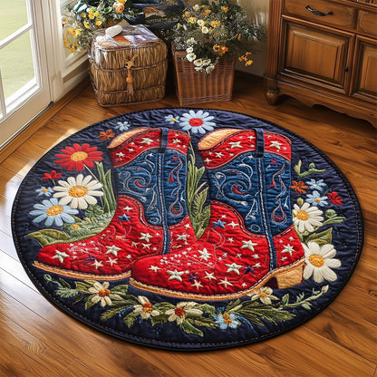 Rustic Bloom Boots WP2304019CL Quilted Round Mat
