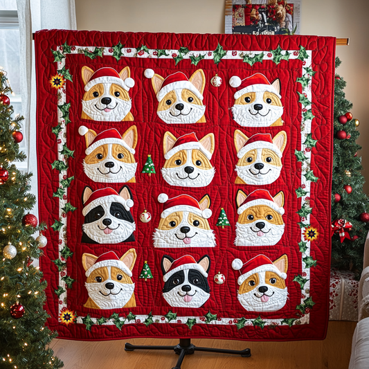 Corgi In Christmas Night XR0810005CL Quilt