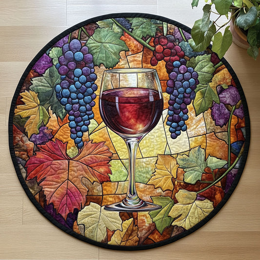 Grape Wine CW1206017CL Quilted Round Mat