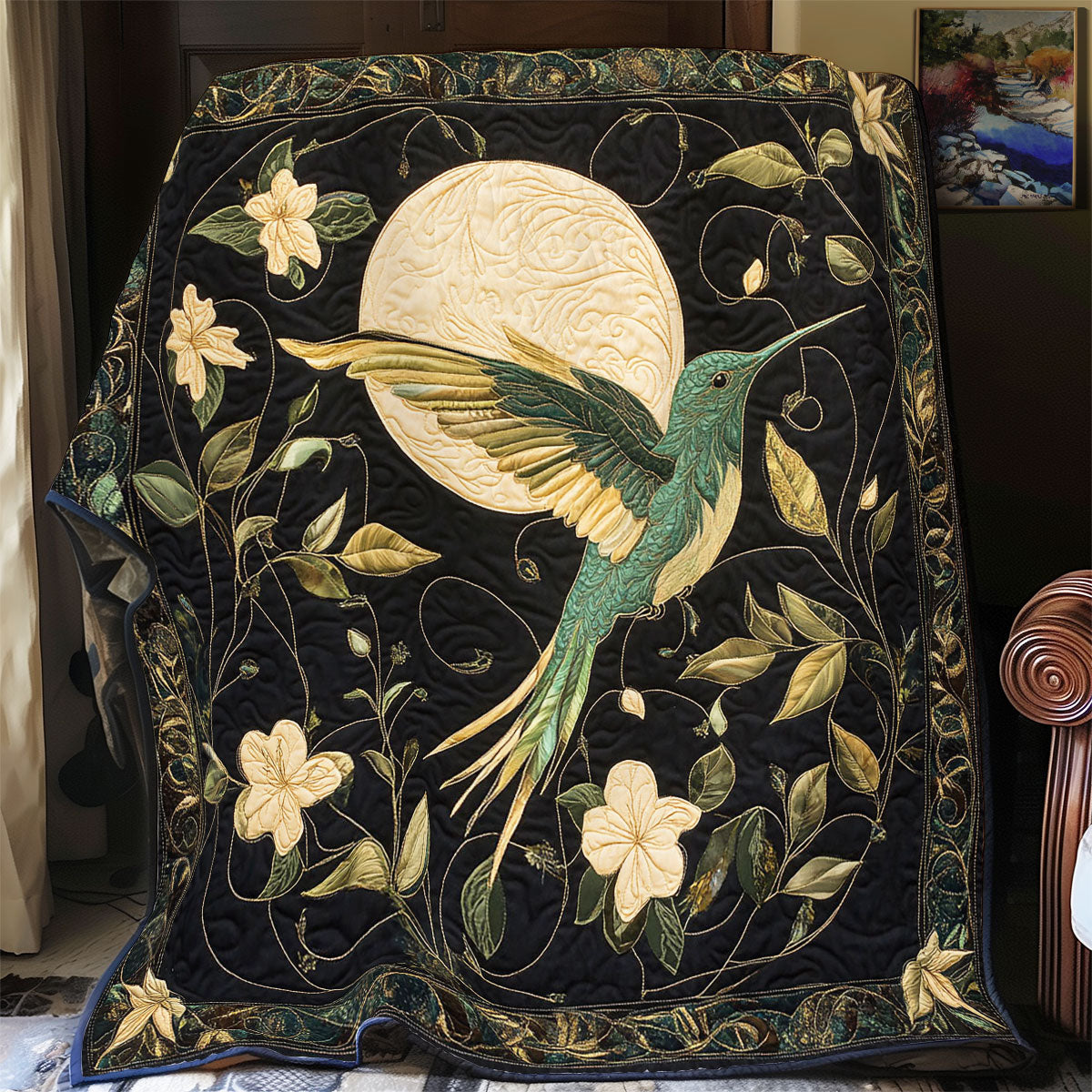 Hummingbird And Moon WY0503112CL Quilt