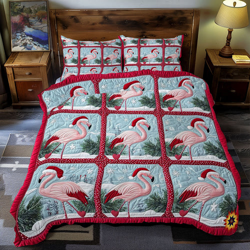 Santa Flamingo WY0512062CL Duvet Cover Set