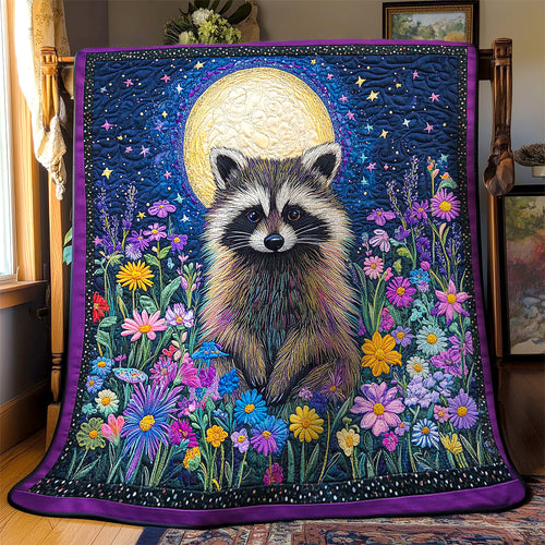 Floral Night Raccoon CW1501076CL Quilt