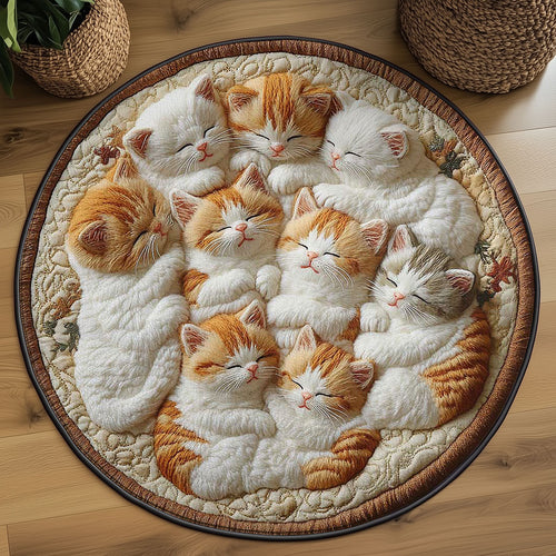 Snuggle Cat WN2203090CL Quilted Round Mat