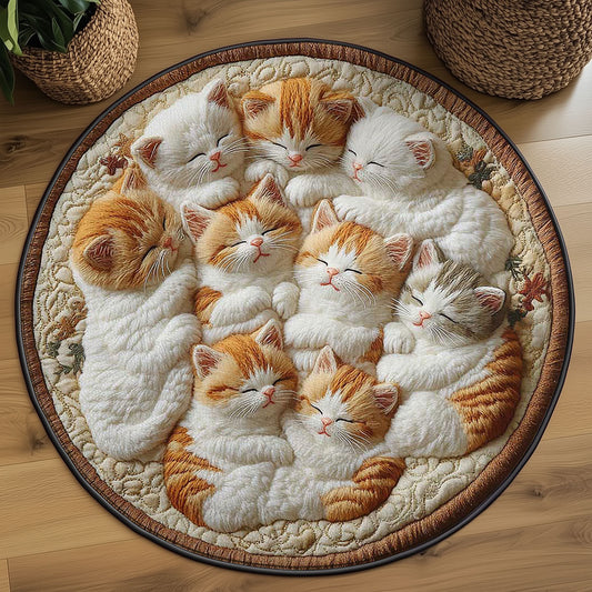 Snuggle Cat WN2203090CL Quilted Round Mat