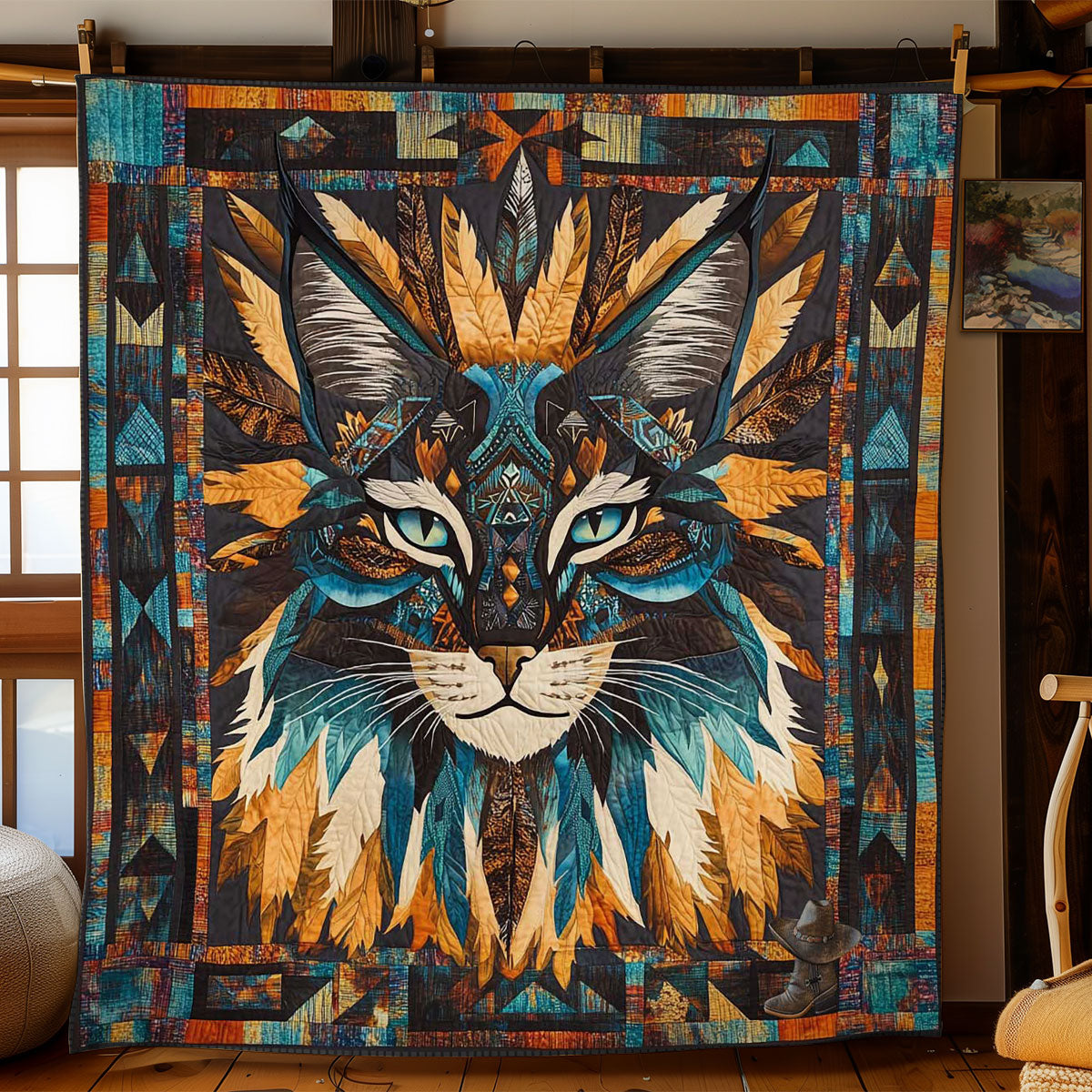 Cat Feather Harmony WN2012017CL Quilt