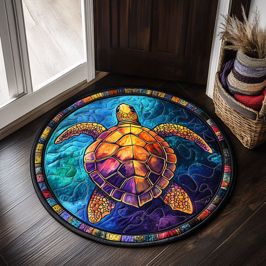 Beneath the Blue CM0306036CL Quilted Round Mat