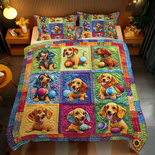 Dachshund Play Ball WY2712094CL Duvet Cover Set