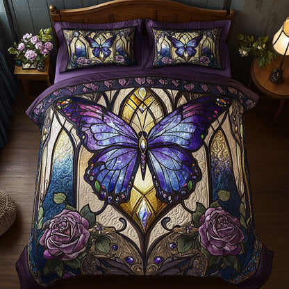Purple Butterfly WX0606039CL Duvet Cover Set